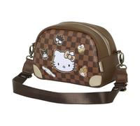 Hello Kitty Squares-Borsa a Tracolla Bowling Lite, Marrone, 23 x 14 cm