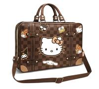 Hello Kitty Squares-Borsa Computer Laptop, Marrone, 42 x 30 cm