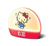 Hello Kitty Sunrise Sveglia per bambini, alimentato tramite USB, orologio digitale con luce notturna, 6 modalità di colore, luce RGB, visualizzazione ora, data e temperatura, orologio da comodino