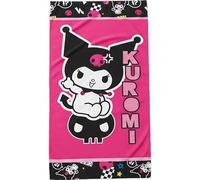 Hello Kitty Telo Mare per Bambini - Asciugamano Piccolo con Stampa BlueY - Colore Blu - 70 x 140 cm - Realizzato in 100% Poliestere da 240 gsm KUROMI