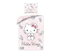 HELLO KITTY Copripiumino Federa SET LETTO 140x200cm Originale UFFICIALE Rosa
