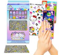 Hello Kitty Unghie a pressione per bambini, confezione con 12 unghie adesive Kitty e adesivi per nail art, altro