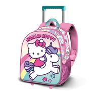 Hello Kitty Unicorn-Piccolo Zaino 3D con Ruote, Rosa, 26 x 34 cm, Capacità 7 L