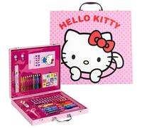 Hello Kitty Valigetta Creativa Deluxe da 52 Pezzi per Bambini | Kit da Disegno Portatile con Pennarelli, Pastelli a Cera, Matite Colorate e Accessori | Valigetta da Disegno | Set Creativo da Colorare