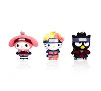 Hello Kitty X Naruto Clip Bag Figurativo In Schiuma 3D Set Da 3 Pezzi