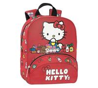 HELLO KITTY - Zainetto Bambina Ufficiale Hello Kitty, Zaino Asilo e Tempo Libero con Ampio Spazio Principale, Tasca Frontale e Interna, Chiusura a Zip, Spallacci Imbottiti, 23x30hx10 cm