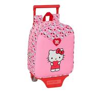 HELLO KITTY - Zaino asilo con carrello Safta, ideale per bambini di diverse età, comodo e versatile, qualità e resistenza, 22 x 10 x 27 cm