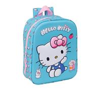 HELLO KITTY - Zaino da asilo 3D, facile da pulire, ideale per bambini di diverse età, comodo e versatile, qualità e resistenza, 22 x 10 x 27 cm