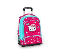 HELLO KITTY - Zaino Organizzato Trolley Premium Ufficiale Hello Kitty, Maniglia Regolabile, Ruote Sostituibili, Spallacci Imbottiti e Regolabili, 2 Scomparti Principali, Tasca Frontale, 36x47x23cm