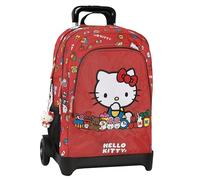 HELLO KITTY - Zaino Scuola Trolley Ufficiale Hello Kitty, Maniglia Regolabile, Trolley Staccabile, Ruote Sostituibili, Spallacci Imbottiti e Regolabili, 2 Scomparti Principali, Tasca Frontale