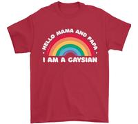 Hello Mama & Papa Im A Gaysian Lgbt T-Shirt 100% Cotone