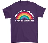 Hello Mama & Papa Im A Gaysian Lgbt T-Shirt 100% Cotone