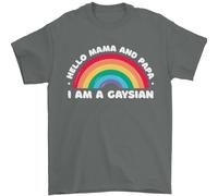 Hello Mama & Papa Im A Gaysian Lgbt T-Shirt 100% Cotone