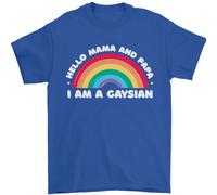 Hello Mama & Papa Im A Gaysian Lgbt Uomo T-Shirt 100% Cotone