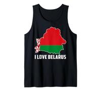 Hello Minsk I Love Belarus Map Flag Orgoglioso Bielorusso Mamma papà Canotta