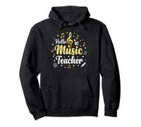 Hello Music Teacher Note Musicali Chiave di Violino Felpa con Cappuccio