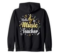 Hello Music Teacher Note Musicali Chiave di Violino Felpa con Cappuccio