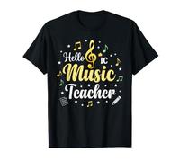 Hello Music Teacher Note Musicali Chiave di Violino Maglietta