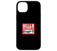 Hello My Name is Blessing in Disguise Divertente festa di Halloween Custodia per iPhone 14 Plus