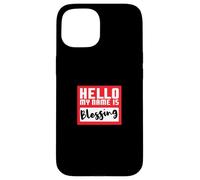 Hello My Name is Blessing in Disguise Divertente festa di Halloween Custodia per iPhone 15