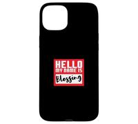 Hello My Name is Blessing in Disguise Divertente festa di Halloween Custodia per iPhone 15 Plus