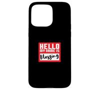 Hello My Name is Blessing in Disguise Divertente festa di Halloween Custodia per iPhone 15 Pro Max