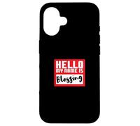 Hello My Name is Blessing in Disguise Divertente festa di Halloween Custodia per iPhone 16