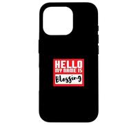 Hello My Name is Blessing in Disguise Divertente festa di Halloween Custodia per iPhone 16 Pro