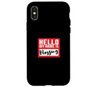 Hello My Name is Blessing in Disguise Divertente festa di Halloween Custodia per iPhone X/XS