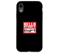 Hello My Name is Blessing in Disguise Divertente festa di Halloween Custodia per iPhone XR