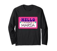 Hello My Name Is Maria Targhetta Personalizzata Maglia a Manica