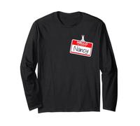 Hello My Name Is Nancy - Targhetta con nome divertente per Halloween Maglia a Manica