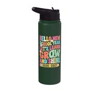 Hello New School Year Let's Learn Back to School 2026 Stainless Steel Insulated Water Bottle