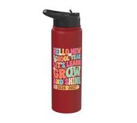 Hello New School Year Let's Learn Back to School 2026 Stainless Steel Insulated Water Bottle