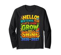 Hello New School Year Let's Learn Back to School Maglia a Manica