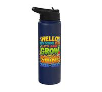 Hello New School Year Let's Learn Back to School Stainless Steel Insulated Water Bottle
