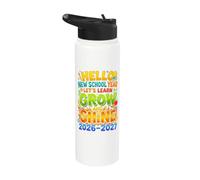 Hello New School Year Let's Learn Back to School Stainless Steel Insulated Water Bottle