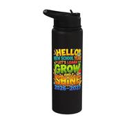 Hello New School Year Let's Learn Back to School Stainless Steel Insulated Water Bottle