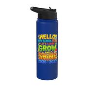Hello New School Year Let's Learn Back to School Stainless Steel Insulated Water Bottle