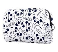 Hello Panda, trousse da donna, per articoli da toeletta da viaggio, grande, pratica borsa organizer con cerniera, Multi, 18.5x7.5x13cm/7.3x3x5.1in, Beauty case