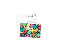 Hello Postcards Pack (60 Post Cards) 4x6 Postcards for Kids and Adults. 300gsm Note Cards. Blank Hello Greeting Cards, Smiley Face Hello Cards