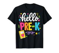 Hello Pre-K Girl Cute School Supplies Back To School Maglietta