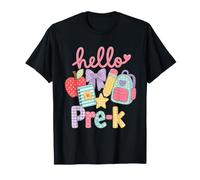 Hello Pre-K Preschool Apple Pencil Back To School Classroom Maglietta