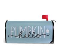 Hello Pumpkin Fall Aqua Turquoise Blue Magnetic Mailbox Covers Autumn Leaves Mailbox Cover Dimensioni standard Full Magnet Garden Yard Portico Mail Boxes Cover Decorazioni per le vacanze 53,3 cm L x