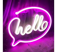HELLO Rosa + Bianco Neon Logo USB O Batteria Neon Decorazione Della Parete LED Neon Logo Risparmio Energetico E Stabile Luce Notturna Festa di Natale Matrimonio Camera dei Bambini
