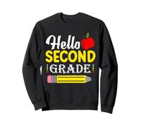 Hello Second Grade - Carino Ritorno a Scuola per Insegnanti e Bambini Felpa