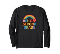 Hello Second Grade Fun Back-to-School Tees Bags And Decor Maglia a Manica