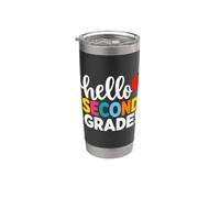Hello Second Grade Team 2nd Grade Back to School Teacher Kid Bicchiere termico in acciaio inox doppia parete