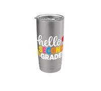 Hello Second Grade Team 2nd Grade Back to School Teacher Kid Bicchiere termico in acciaio inox doppia parete