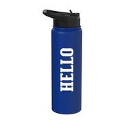 Hello Simple Bold White Text Word Greeting Design Stainless Steel Insulated Water Bottle